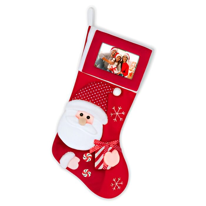 Calcetín navideño Papá Noel - Regalo rojo