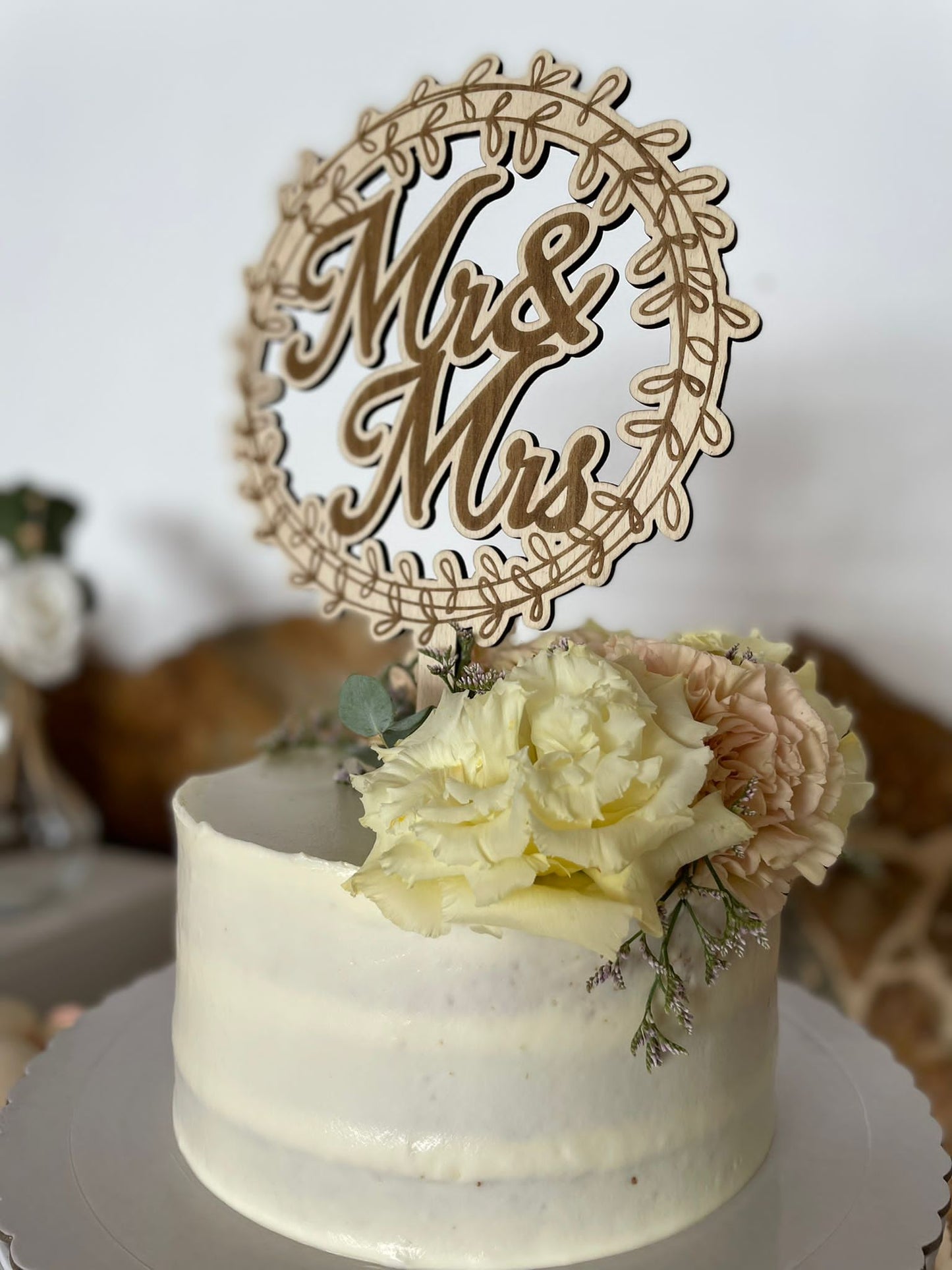 Topper madera Mr & Mrs